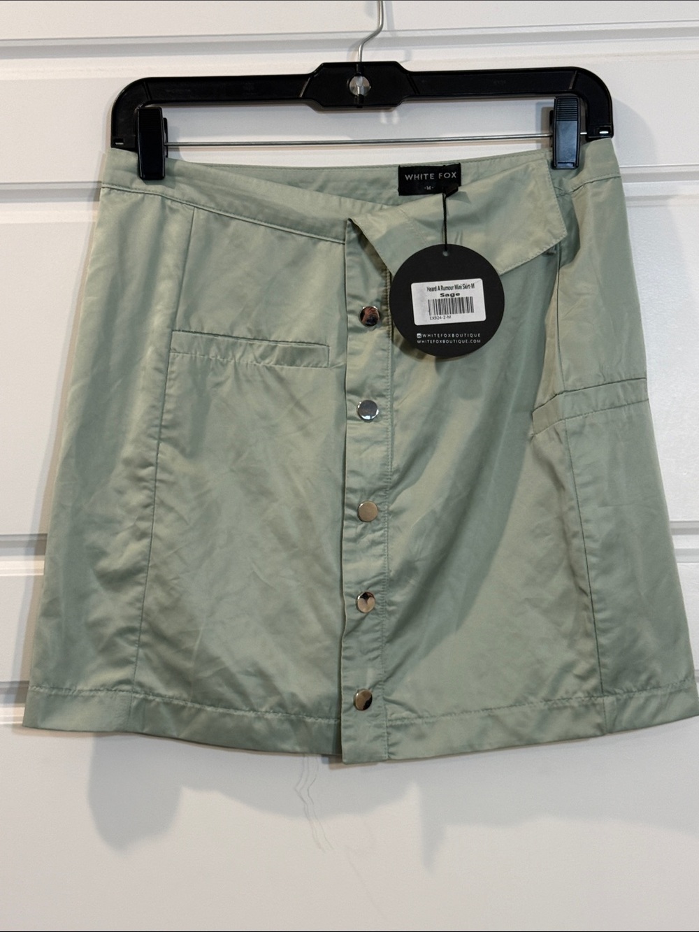 White Fox Heard a Rumour mini Skirt medium in Sage NWT